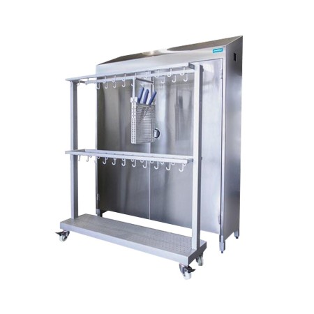 Ozone sterilizing cabinet with removable knife basket trolley for pressure cleaning