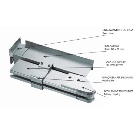 Conjunt de components de guia d'alumini 100x50.