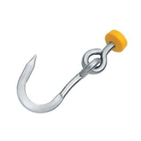 Swivel and articulated hook for refrigerated vans 12x200, with nylon washer, AISI 304 stainless steel.