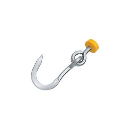 Swivel and articulated hook for refrigerated vans 12x200, with nylon washer, AISI 304 stainless steel.