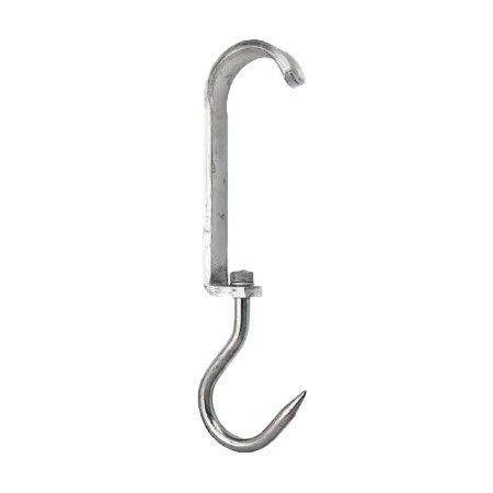 Rotating sliding hook for d60 tube guides, galvanized support and AISI 304 stainless steel hook (2 options to choose from).