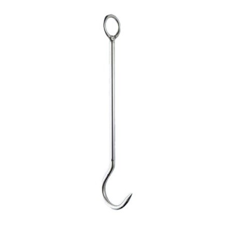 Multipurpose hook with extension ring, 12x500, AISI 304 stainless steel.