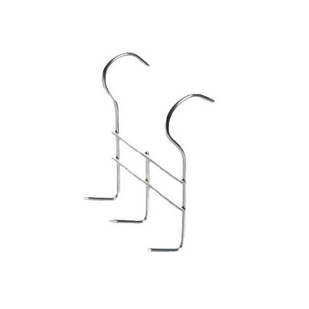 Bacon hanging hook with 3 sockets, double hanger, 4x120, AISI 304 stainless steel.