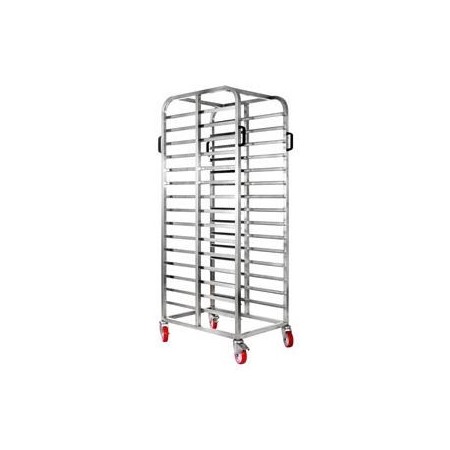 Trolley for trays, 10 or 15 levels of 90 mm, stainless steel AISI 304.