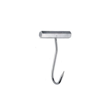 Hook with aluminum handle, 7x165, AISI 304 stainless steel.