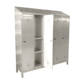 Armário roupeiro com 1 ou 2 portas de 355mm, 423x460x2085h em aço inoxidável AISI 304.