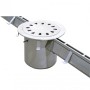 Water evacuation line with round drain, lateral outlet d110 with basket, AISI 304 stainless steel.