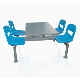 Mesa de comedor compacta con 4 asientos y 3 colores para elegir, 1200x800x720h, acero inoxidable AISI 304.