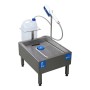 Manual boot washer, 400x650x300/680h automatic washing liquid supply, stainless steel AISI 304.