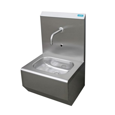 Wall-mounted washbasin with very small panel with different drive systems