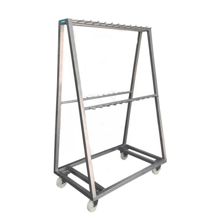 STAINLESS STEEL PYRAMID TROLLEY RACK