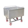 Tank trolley, 380 L, 1050x760x950h, bucket 1030x740x500h, 2mm AISI 304 stainless steel.