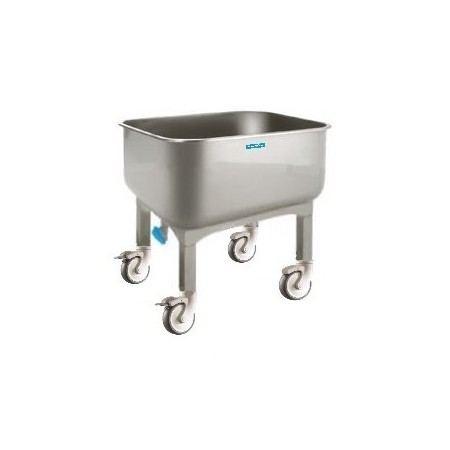 Bucket trolley with swivel wheels, 2 of them with brakes, 1"