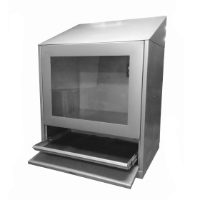 Wall-mounted computer cabinet 800x600x800h, stainless steel AISI 304.