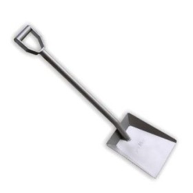 Standard flat shovel 275x310x1020h stainless steel AISI 304.