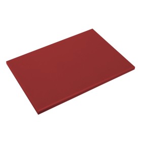 Cutting boards in high density polyethylene with polished edges, PE-HD-500 in red.