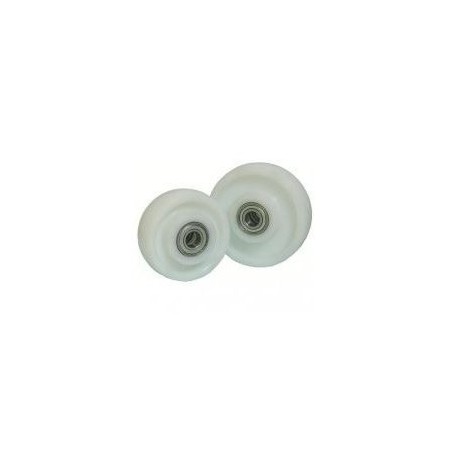 Nylon wheel, d200x50, 20mm axle, with stainless steel ball bearings, AISI 304.