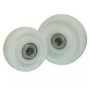 Nylon wheel, d200x50, 20mm axle, with stainless steel ball bearings, AISI 304.