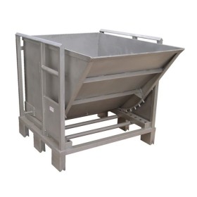 Contentor basculante empilhável, 1200 L, 1200x1500x1390h carga máxima 2000 kg em aço inoxidável AISI 304.