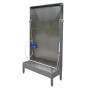 Apron washer with brush and optional sprayer, 1000x400x1950h. AISI 304 stainless steel.