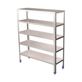 Shelving unit with 5 shelves, 1750h, wide variety of sizes to choose from, 1.5mm AISI 304 stainless steel.