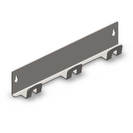 Percha de pared 370mm, 3 posiciones, acero inoxidable AISI 304.