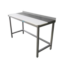 Mesa de parede combinada com polietileno 300, (9 dimensões) x850h, aço inoxidável AISI 304.