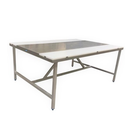 COMBINED CENTRAL TABLE WITH 2 STAINLESS POLYETHYLENE