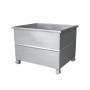 Stackable 1000L container, internal dimensions 1250x990x840h, AISI 304 stainless steel.