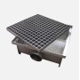 Bonde 500x500x200h avec panier, sortie latérale d110, acier inox AISI 304.