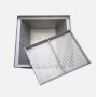 Bonde 500x500x200h avec panier, sortie latérale d110, acier inox AISI 304.