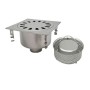 Drain 250x250x165h with basket, vertical outlet d80, AISI 304 stainless steel.