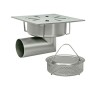 Drain 300x300x200h with basket, side outlet d110 stainless steel AISI 304.