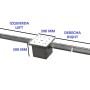 Ligne d'évacuation d'eau avec égout carré, sortie verticale d110 avec panier, AISI 304 acier inoxydable.