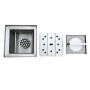 Square drain 300x300x210h with basket and vertical outlet d110 stainless steel AISI 304 (cover/grid).