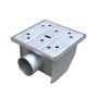 Square drain 300x300x210h with basket and side outlet d110 stainless steel AISI 304. (cover/grid).