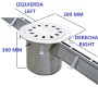 Ligne d'évacuation de l'eau avec drain rond, sortie latérale d110 avec panier, AISI 304 acier inoxydable.