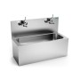 Lavabo sanitaire suspendu avec robinetterie sanitaire, 1200x500x850h en acier inoxydable AISI 304.