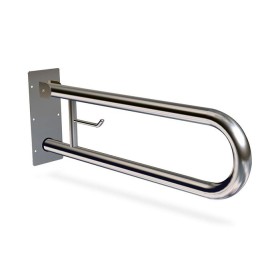 Folding wall-mounted toilet grab bar, (2 sizes to choose from), AISI 304 stainless steel.