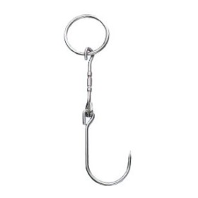 Swivel and articulated hook with AISI 304 stainless steel ring.