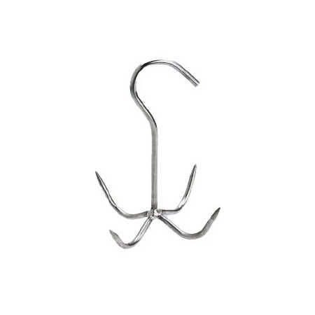 Chicken hook with 4 sockets, 6x160 stainless steel AISI 304.