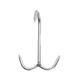 AISI 304 stainless steel 3-prong anchor hook.