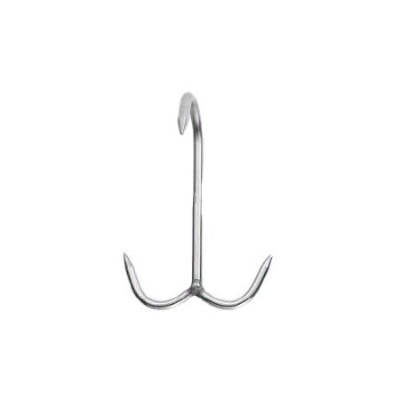 AISI 304 stainless steel 3-prong anchor hook.