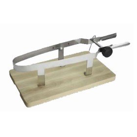 Iberian ham clamp with beech wood base (450 x 270 x h30) AISI 304 stainless steel.